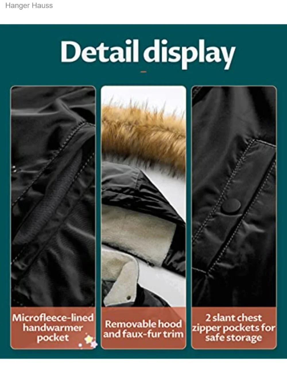 Girls Long Winter Warm Parka Puffer Coat Sherpa Lined Waterproof Windproof
